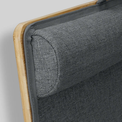 Close-up of the cushioned polyester base of NATURA Bamboo Lap Desk, showcasing its comfort and stylish design.