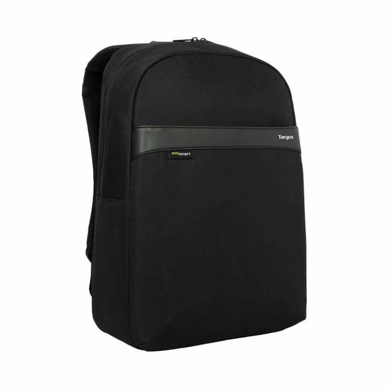 Targus 15-16" GeoLite EcoSmart® Essentials Backpack in black, ideal for corporate gifts and modern professionals.