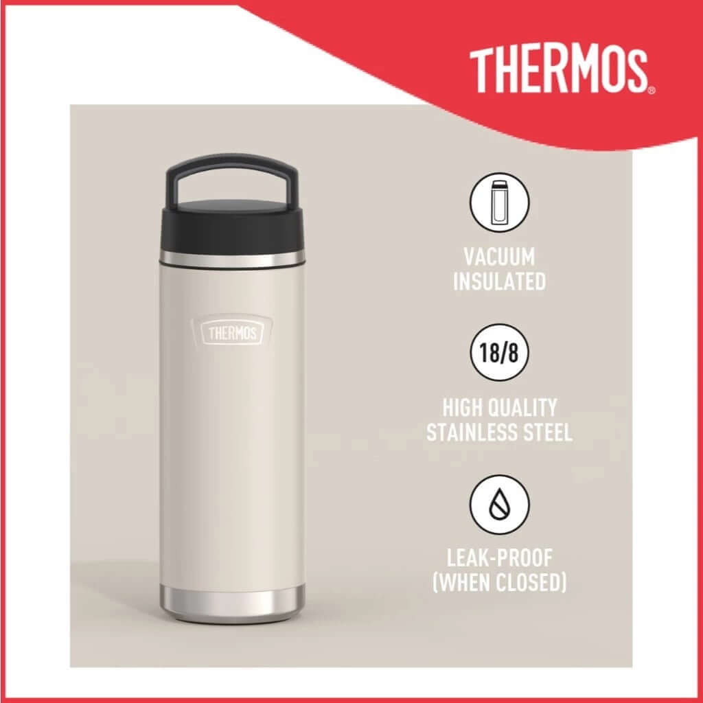 Thermos ICON™ IS2002 710ml Bottle with Screw Top showcasing vacuum insulation and high quality stainless steel.