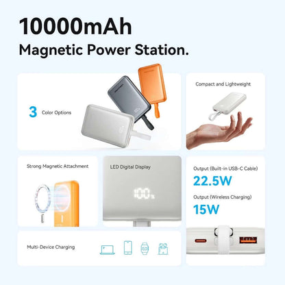 Vention CCC 10000mah Magnetic Wireless Power Bank With Cable features compact design and multi-device charging options.