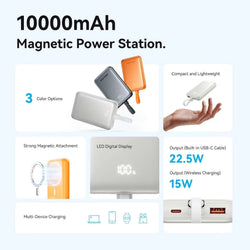 Vention CCC 10000mah Magnetic Wireless Power Bank With Cable