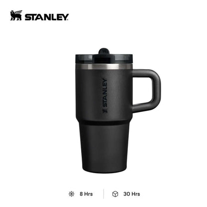 STANLEY The 20oz Quencher ProTour Flip Straw Tumbler in matte black, featuring a ProTour Flip Straw lid.
