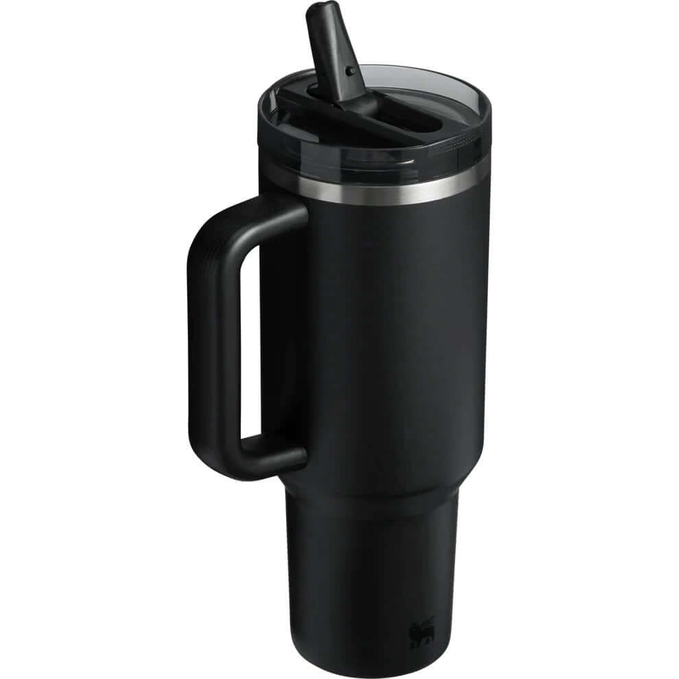 STANLEY The 40oz Quencher ProTour Flip Straw Tumbler in sleek black design with handle and straw