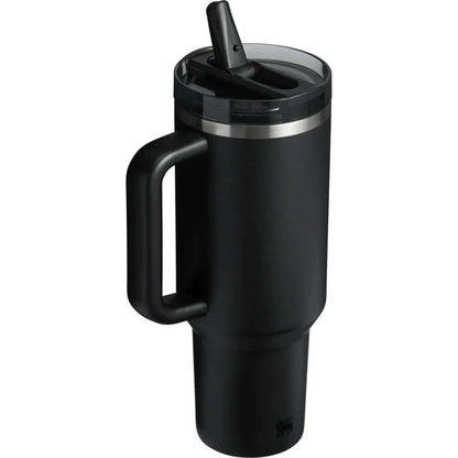STANLEY The 40oz Quencher ProTour Flip Straw Tumbler in sleek black design with handle and straw