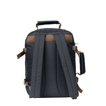 Back view of Cabinzero Mini Ultra Light Cabin Bag With Luggage Trackers 28L, showcasing its ergonomic straps and lightweight design.