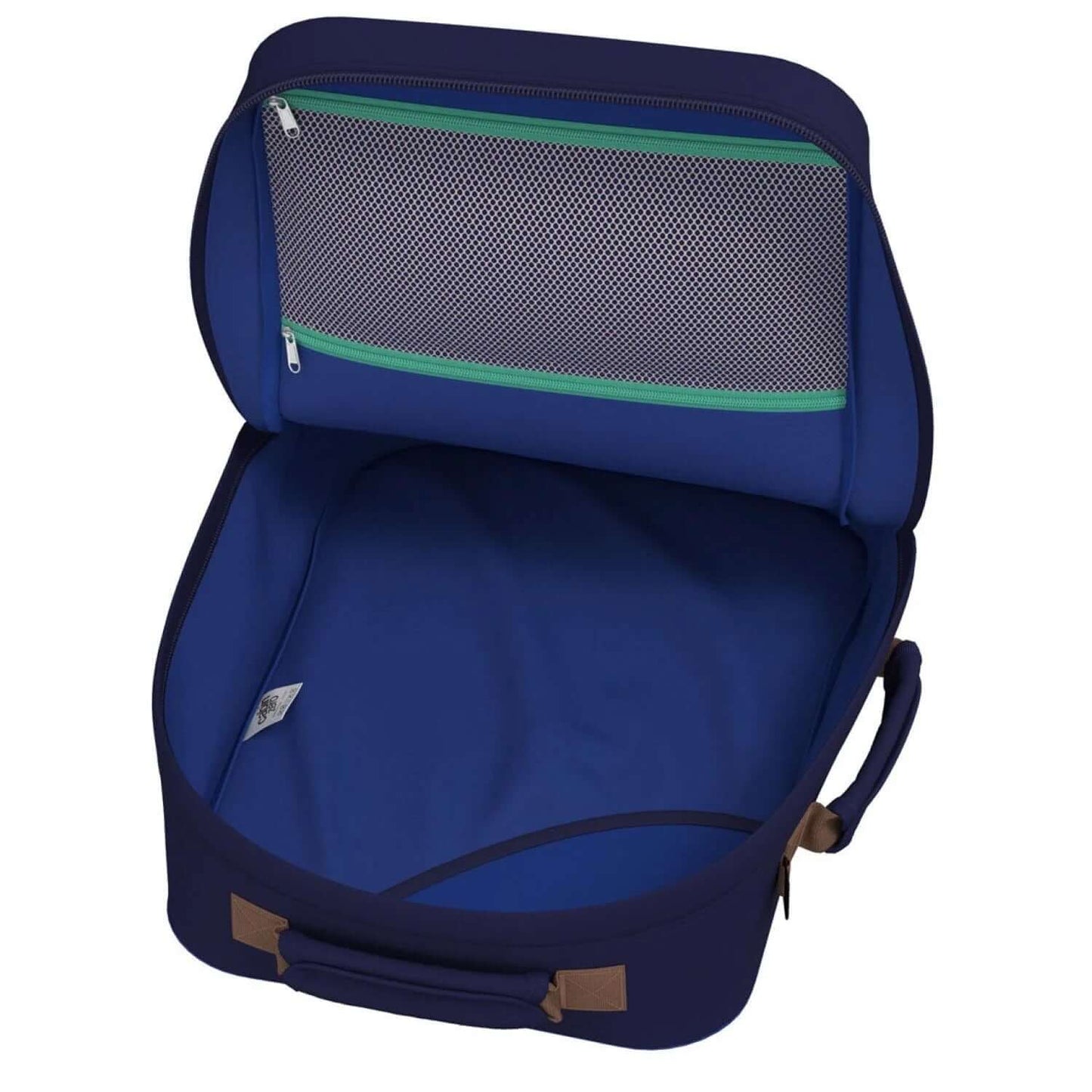 Cabinzero Classic Ultra Light Cabin Bag With Luggage Trackers 44L interior view showing spacious design.