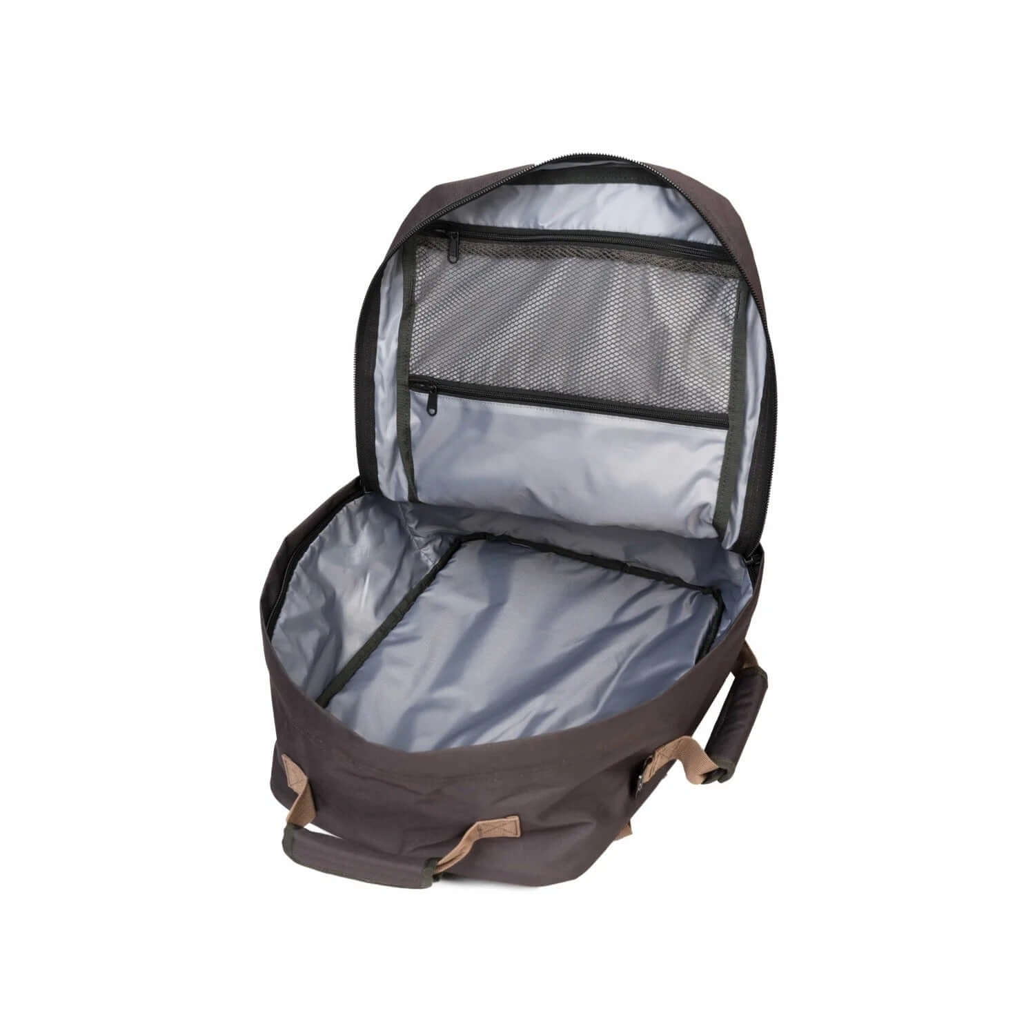 Cabinzero Classic Ultra Light Cabin Bag With Luggage Trackers 36L interior view with spacious packing area.
