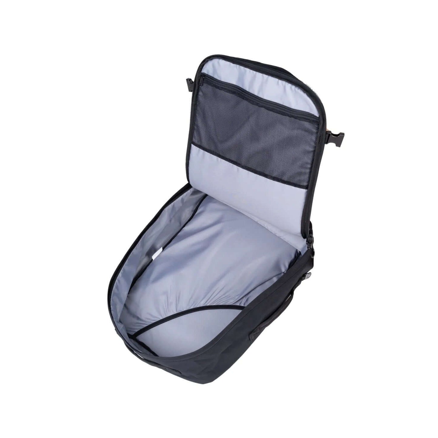 Interior view of the Cabinzero Classic Pro Backpack 42L showcasing spacious packing design.