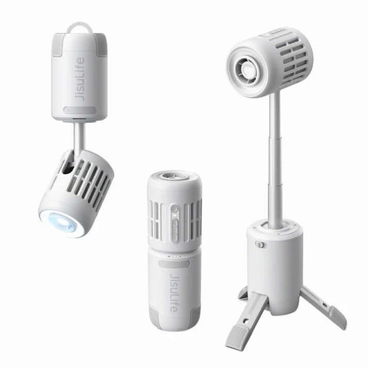 JisuLife Outdoor Fan Ultra1 portable fan design with multifunctional features for outdoor enthusiasts.