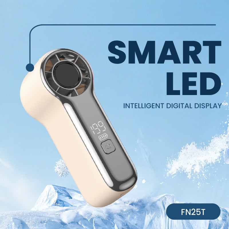 Typhoon Wind Mini Fan with 199 Speed featuring an intelligent digital display and sleek design.