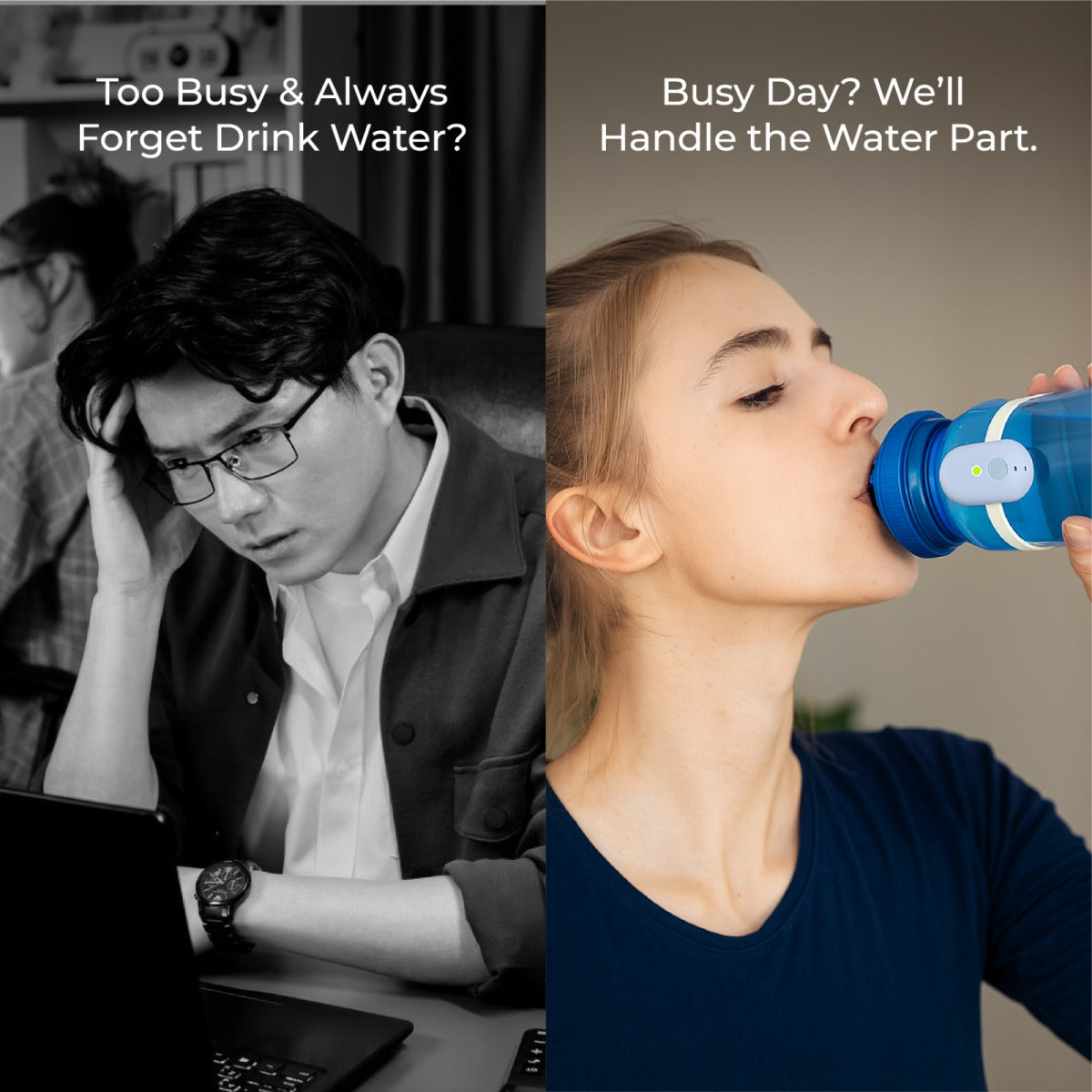 Drink Water Reminder Device helping busy individuals remember to stay hydrated