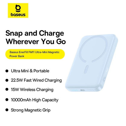 Baseus CCC Certified EnerFill FM11 Magnetic Power Bank 10000mAh 22.5W Fast Charging