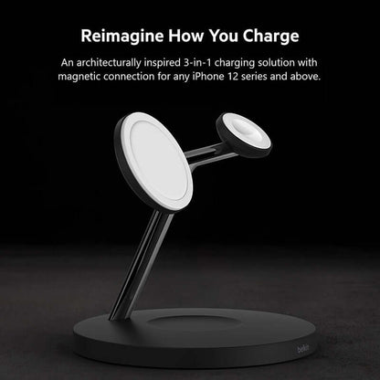 Belkin WIZ017myBK BoostCharge Pro 3-in-1 Wireless Charger with MagSafe 15W Corporate Gifts Singapore