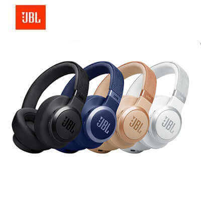 JBL Live 770NC Wireless On-Ear Headphones in various colors with JBL logo.