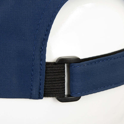 Close-up of adjustable Velcro strap on Lane Recycled Cap made from GRS certified recycled polyester.
