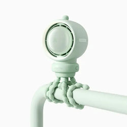 JisuLife Stroller Fan Life2S attached to a stroller for outdoor adventures