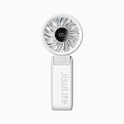 JisuLife Handheld Fan Life7 with LED display and adjustable speed settings for cooling comfort.