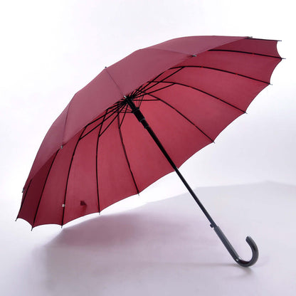 25'' Umbrella with 16 Panels in burgundy color, designed as a stylish and durable corporate gift, featuring sturdy ribs.