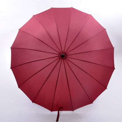 25'' Umbrella with 16 Panels in burgundy color, featuring a sturdy design and auto-open mechanism, perfect corporate gift.