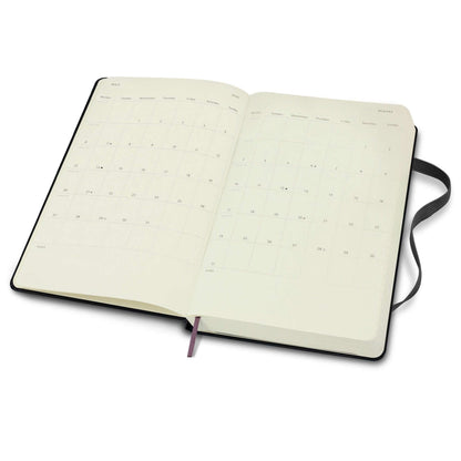 Moleskine 2026 Planner - Daily open to the monthly layout, featuring ivory paper suitable for appointments and notes.