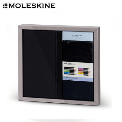 Moleskine Bundle Art Sketching Kit featuring sketchbook and watercolour pencils in a stylish packaging.
