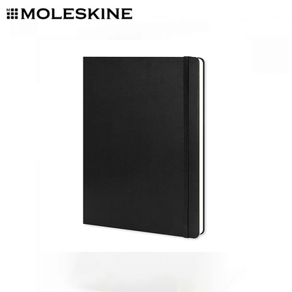 Moleskine Classic Hard Cover Notebook - Extra Large, black hardcover with elastic closure, perfect for corporate gift.