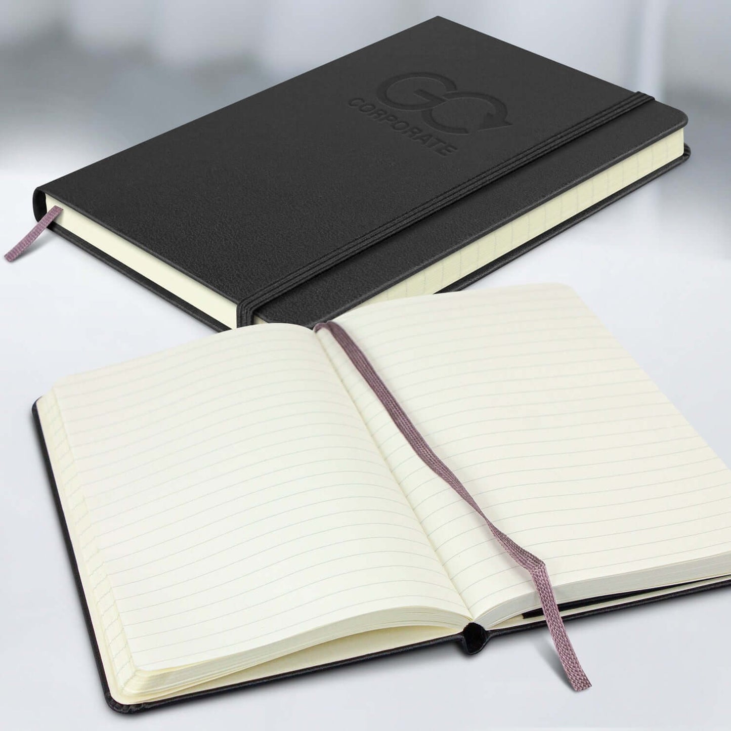 Moleskine Classic Hard Cover Notebook - Pocket open to blank pages, ideal for notes and as a Corporate Gift Singapore.
