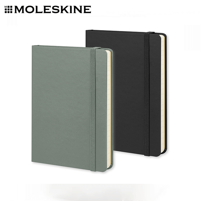 Moleskine Classic Hard Cover Notebook - Pocket in green and black, perfect as a Corporate Gift Singapore.