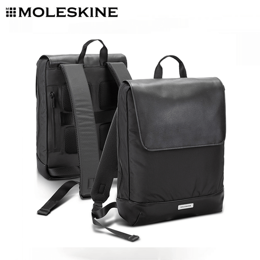 Moleskine Metro Slim Backpack showcasing a sleek design, water-resistant features, perfect as a corporate gift.