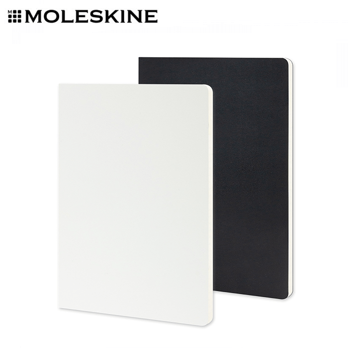 Moleskine Volant Journal - Large in white and black soft cover, perfect for corporate gift Singapore.