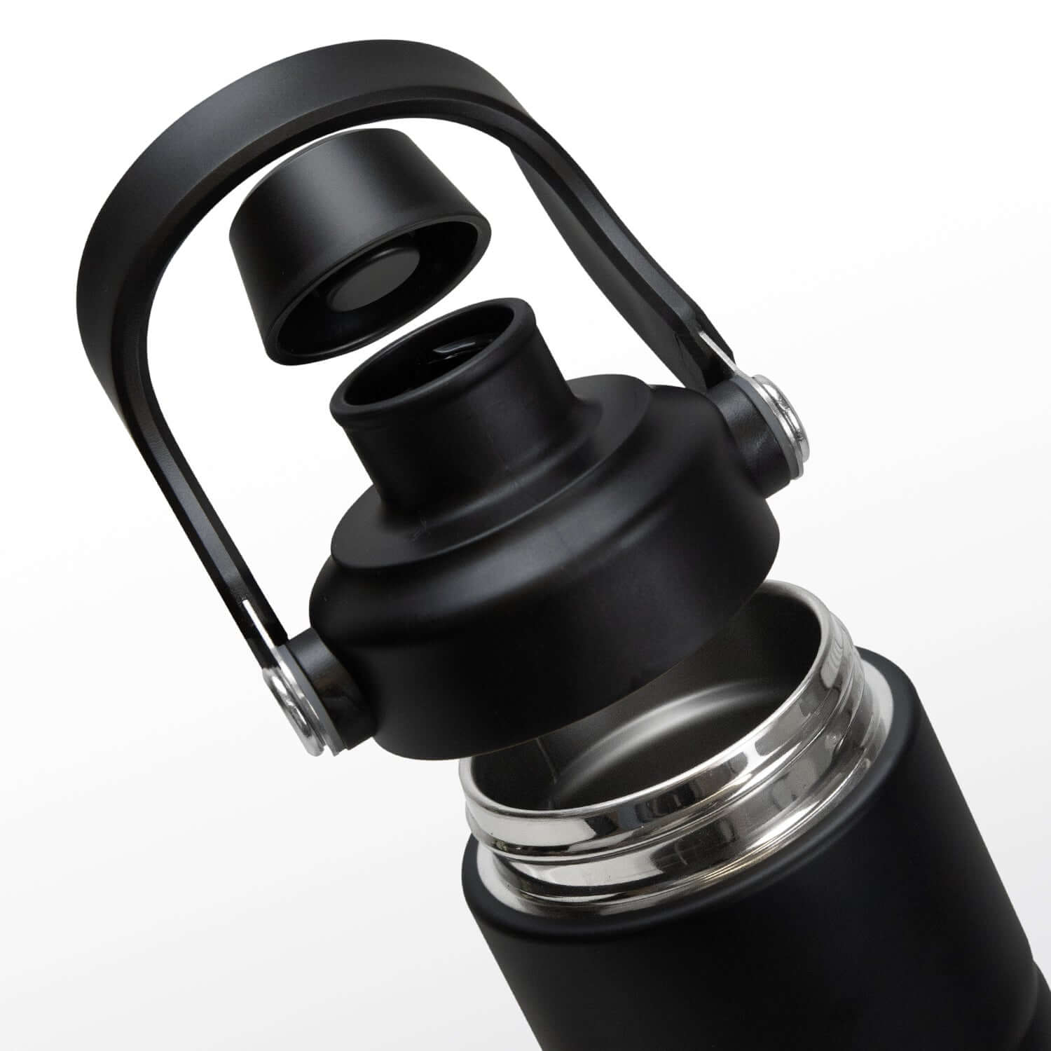 Close-up of the Nexus Vacuum Bottle showing the dual opening and carry handle design.