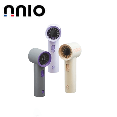 NNIO U-MINI High Speed Portable Handheld Fan, 1800mAh, 100 Speed in three colors.