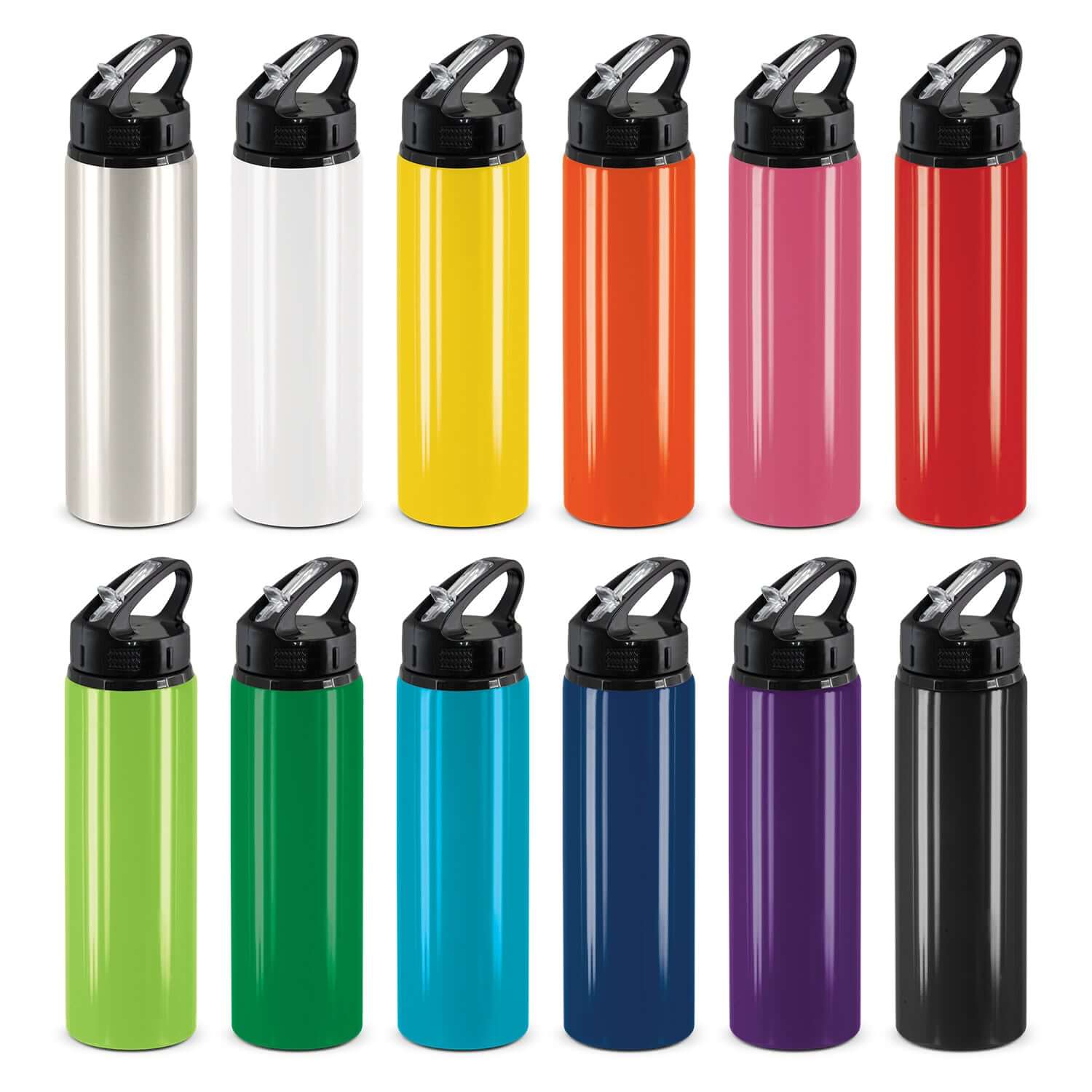 Oasis Bottle Flip Cap collection of colorful aluminium drink bottles with flip lids ideal for corporate gifts.