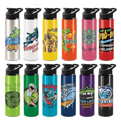 Various Oasis Bottles with Snap Cap showcasing vibrant designs, ideal for corporate gifts and hydration.