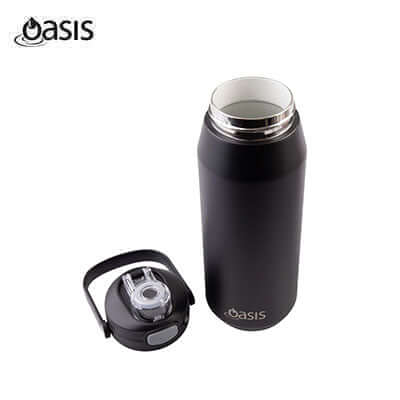 Oasis Ceramic Stainless Steel Triple Wall Capri Quick Release Drink Bottle 750ML with lid