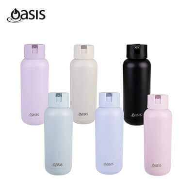 Oasis Stainless Steel Insulated Ceramic Moda Bottle 1L in various colors for stylish hydration and corporate gifts.