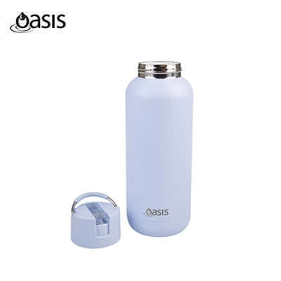 Oasis Stainless Steel Insulated Ceramic Moda Bottle 1L with lid off, perfect for corporate gifts.