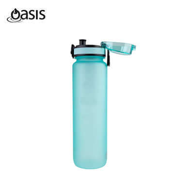 Oasis Tritan Motivation Bottle 1L with flip top design for easy drinking and tracking water intake.