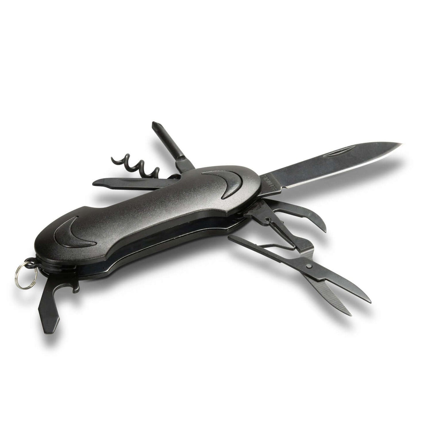 Omni Multi-Function Pocket Knife with stainless steel tools in compact design for everyday reliability.