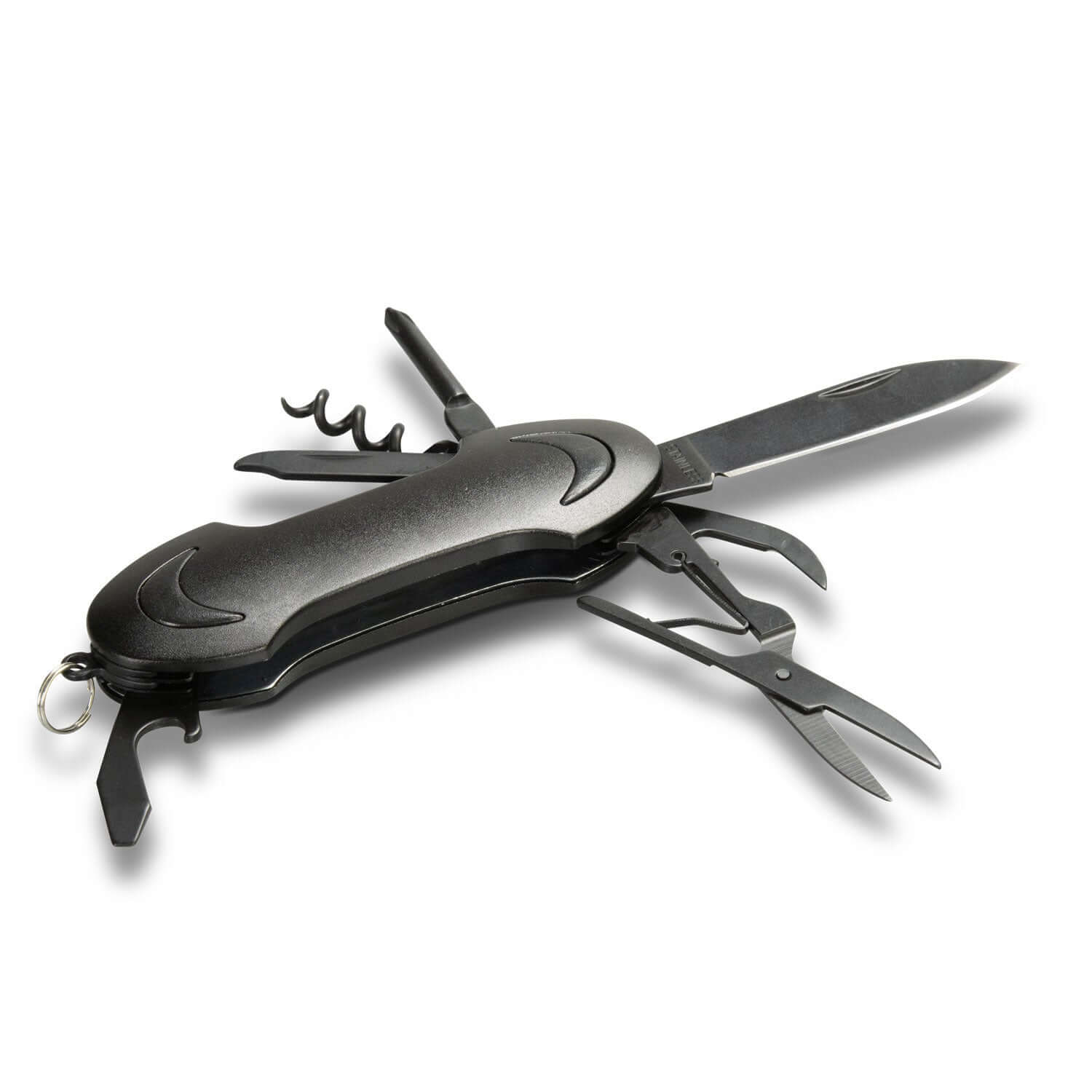 Omni Multi-Function Pocket Knife with stainless steel tools in compact design for everyday reliability.