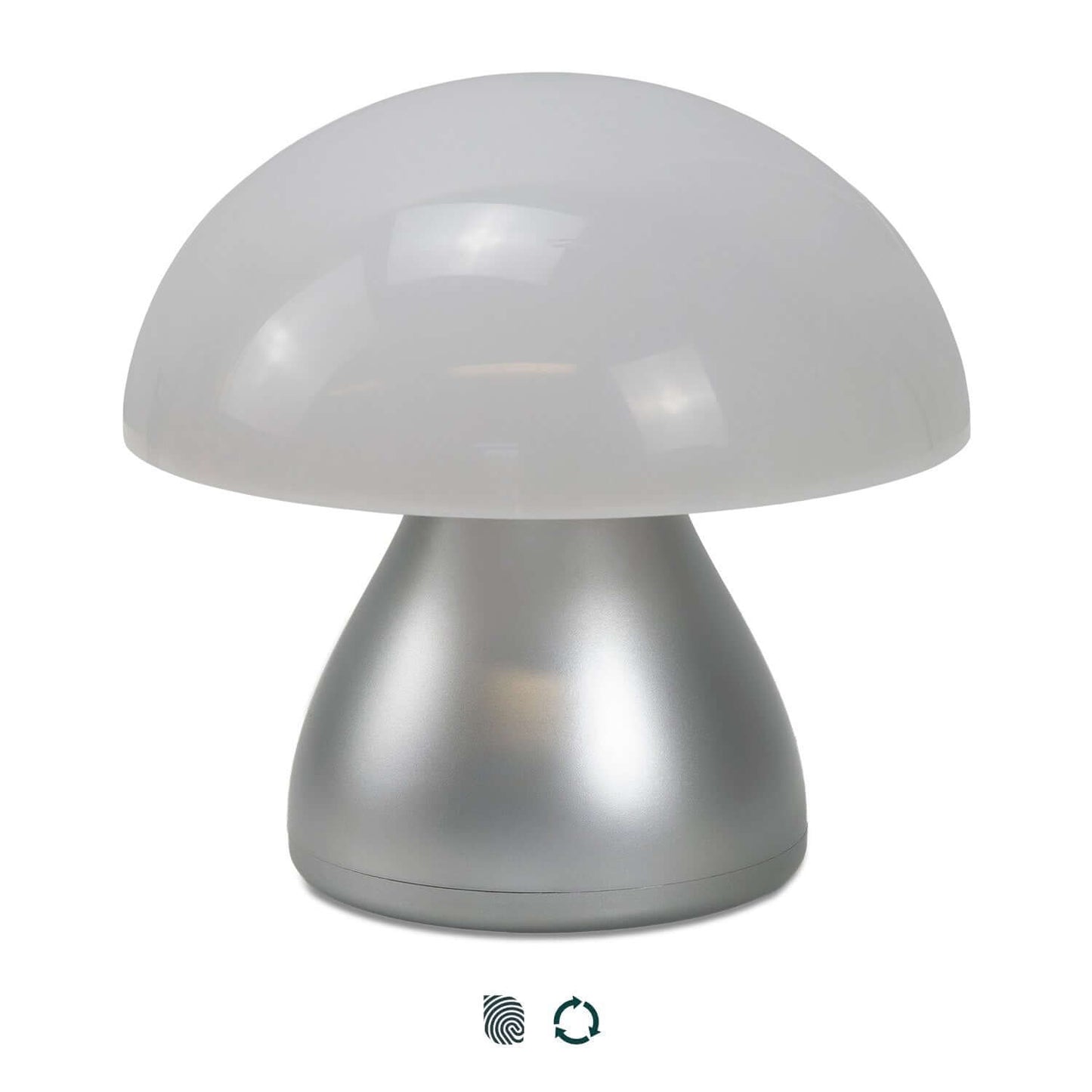 Portobello Table Lamp with mushroom shape, portable design, and RCS certified recycled materials.
