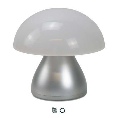 Portobello Table Lamp with mushroom shape, portable design, and RCS certified recycled materials.