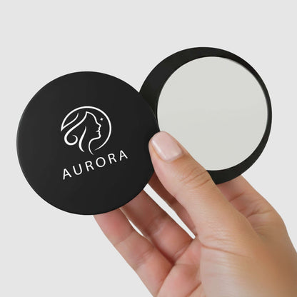 Radiance Compact Mirror in hand, showcasing sleek matte finish and modern design, ideal as a Corporate Gift Singapore.