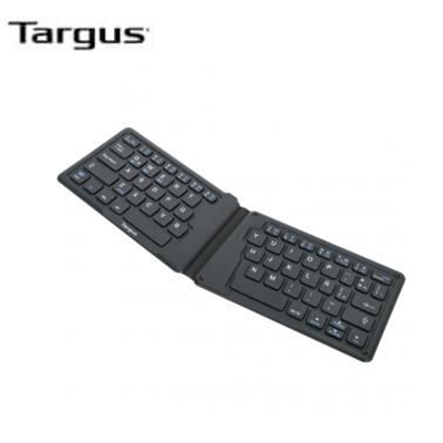 Targus Antimicrobial Ergonomic Foldable Keyboard in a split design, ideal for mobile professionals.
