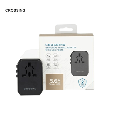 Crossing World Travel Adaptor with 4 X USB and 1 X USB-C Corporate Gifts Singapore