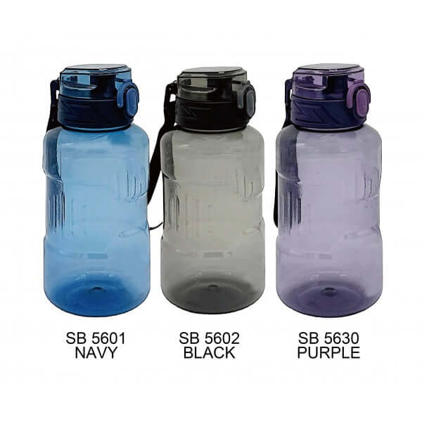 PC Sport Bottle 1100ml in navy, black, and purple colors, perfect for hydration during workouts and outdoor activities.