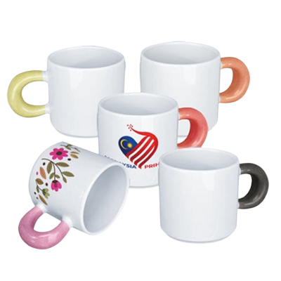 Ceramic Mug with Colorful Handle