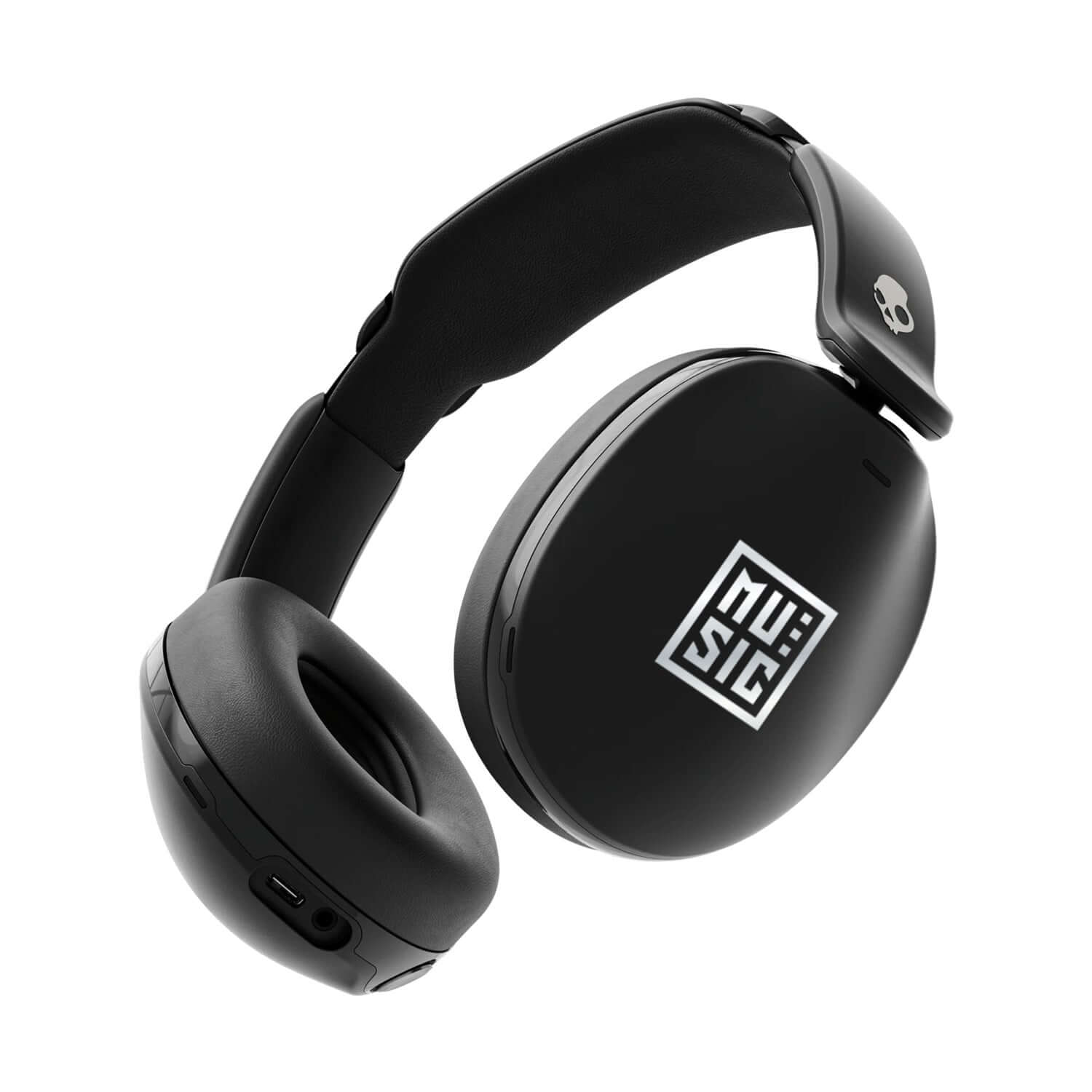 Skullcandy Hesh 360 Headphones in black, collapsible design for wireless audio.