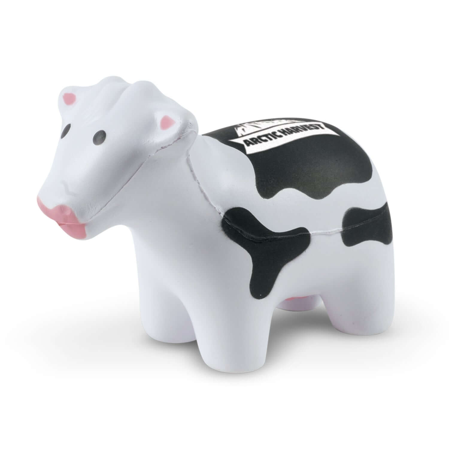 Stress Cow - squeezable cow-shaped stress reliever, perfect as a corporate gift for stress relief.