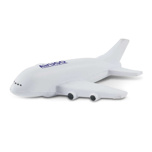 Stress Plane stress reliever in sleek white design, perfect corporate gift for relaxation and workspace decor.